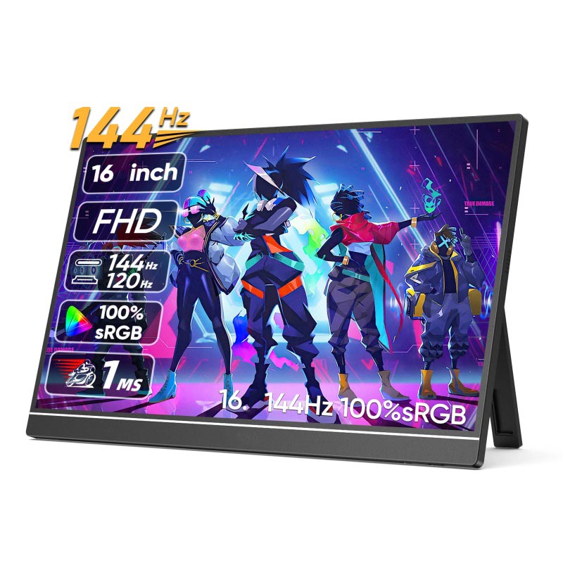 16palcový přenosný monitor 144Hz IPS obrazovka pro přenosný počítač